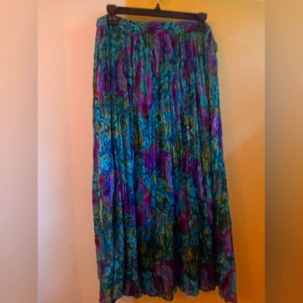 Floral Blue and Purple Women's Skirt